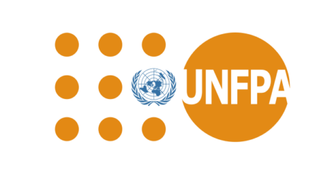 Logo de UNFPA (Oficina Nacional del Fondo de Población de las Naciones Unidas - Ecuador) formado por sus siglas en color naranja.