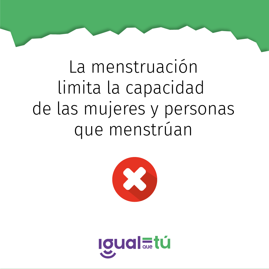 En la imagen se observa el texto: "Todas las mujeres tienen mal humor cuando menstrúan".